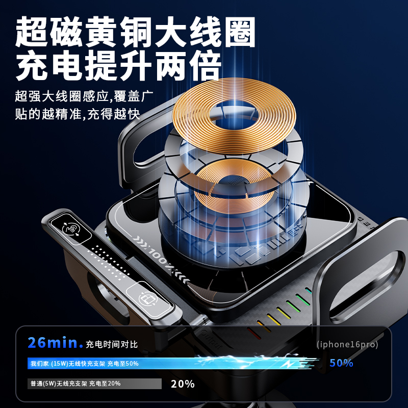 适用华为PuraxMax车载手机支架阔折叠屏导航固定支撑架无线充电器 - 5