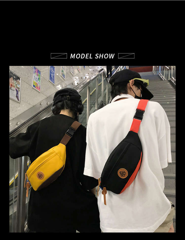 Simple and sporty trendy brand chest bags for both men and women, student waist bags, large-capacity niche single-shoulder bags, crossbody bags for women undefined
