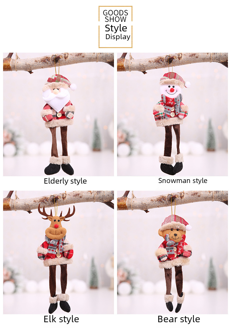 Boneco pendente de natal enfeite para árvore xadrez_voghion.com