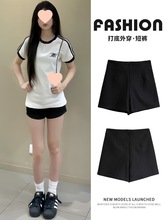黑色超短裤女夏季2025新款高腰字显瘦运动外穿打底辣妹紧身热裤