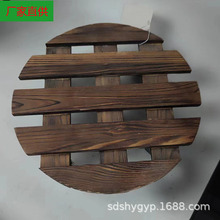 木质花盆托盘带轮承重可移动花盆托万向轮底座托盘滚轮圆形花盆托