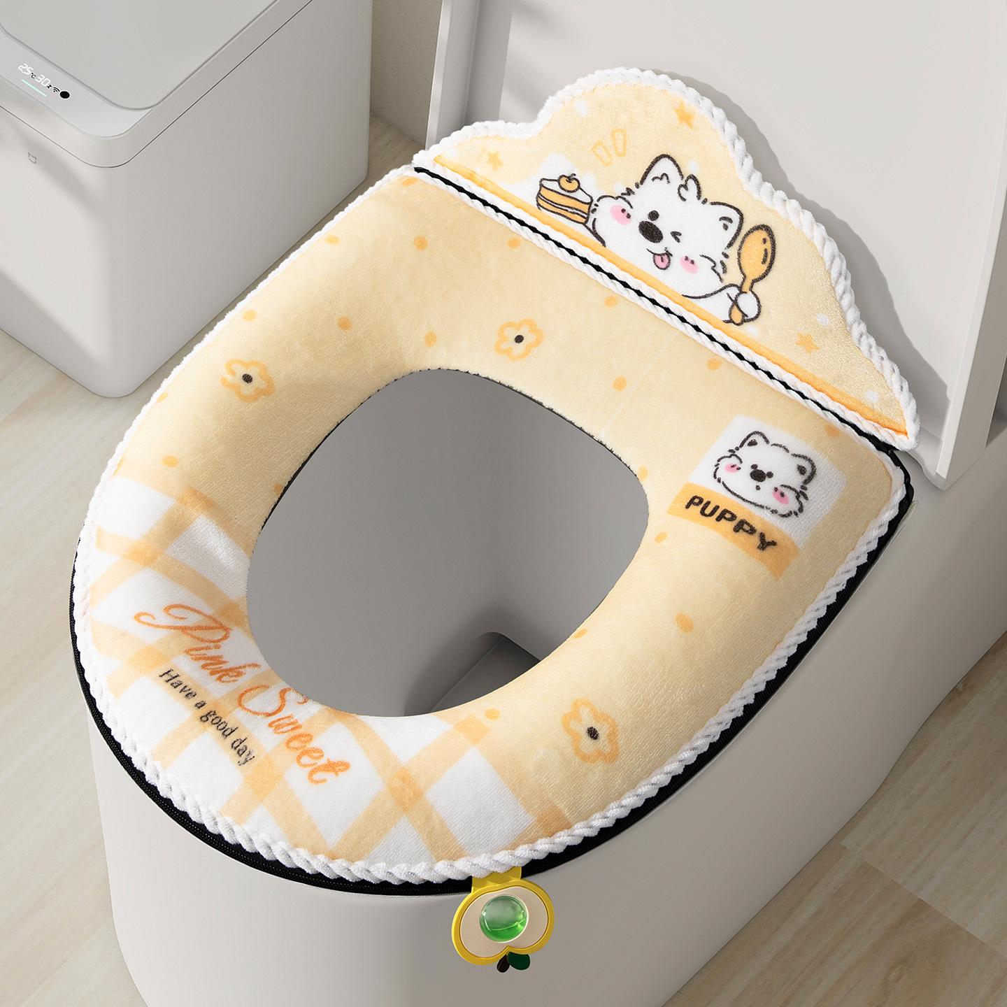 Plush zipper model [backrest-yellow puppy]