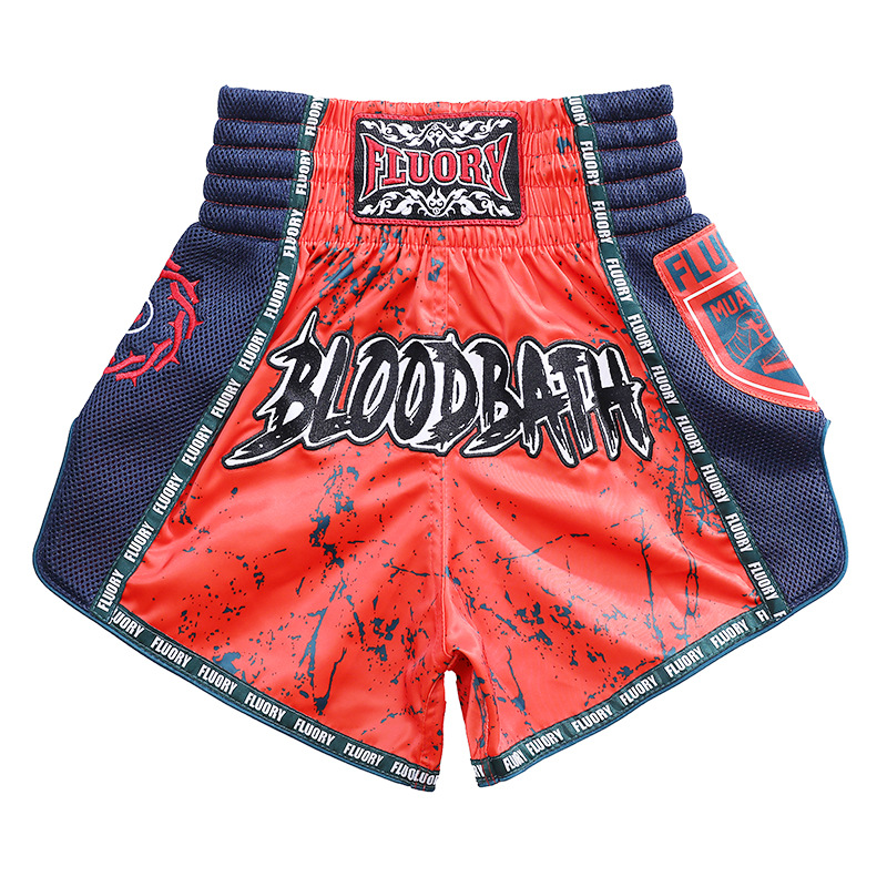 FLUORY Fire Base Muay Thai Shorts Children's Fighting Sanda Integrated Fighting Adult Training Boxing Pants Men's and Women's Pants