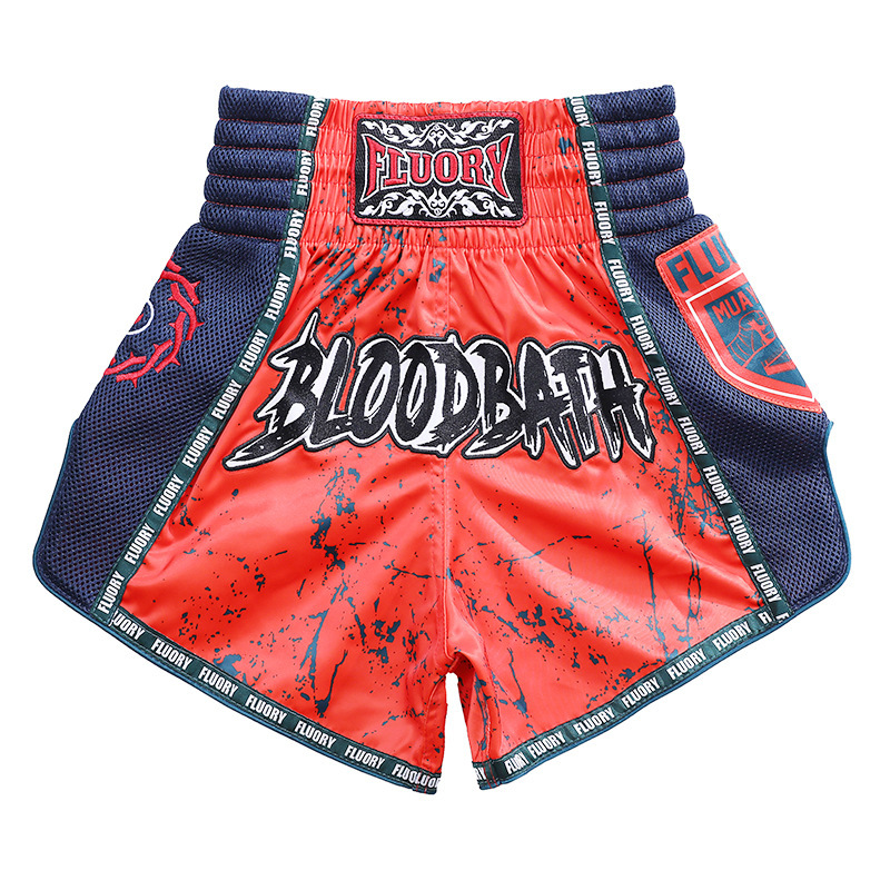 FLUORY Fire Base Muay Thai Shorts Children's Fighting Sanda Integrated Fighting Adult Training Boxing Pants Men's and Women's Pants