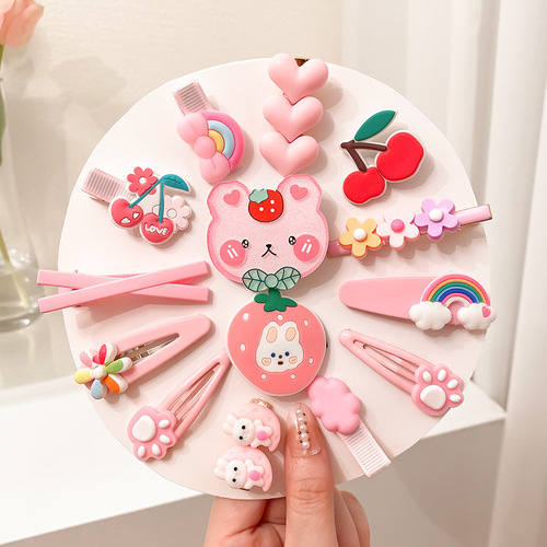 Hair Clips Set for Girls: Cute Princess Style Hair Accessories for Little Girls, Child Hairpins with Fringe for Baby