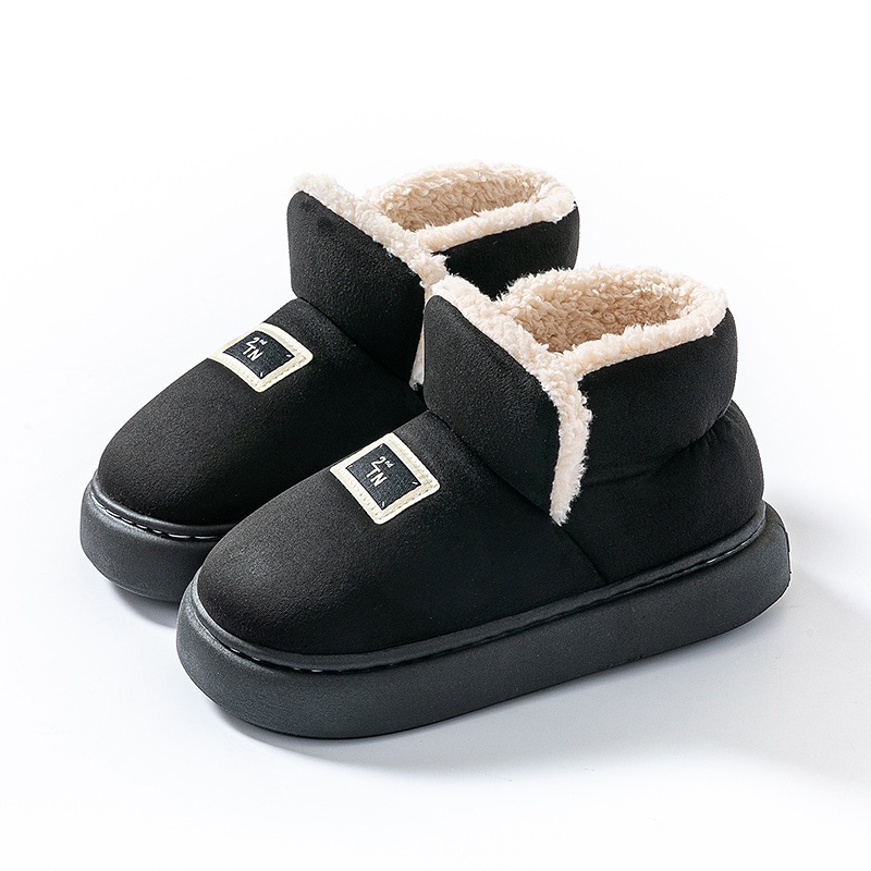 Bolsillo de colores zapatillas de algodón de invierno de otoño para mujeres zapatillas de algodón de peluche caseras cómodas zapatillas de calentamiento de pareja botas de nieve