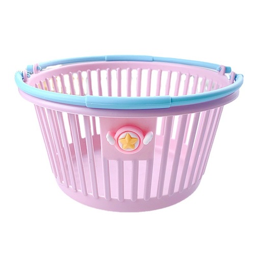 Cute Girly Heart Basket Desktop Cartoon Storage Basket Stationery Cosmetics Portable Basket Small Creative Plastic Basket