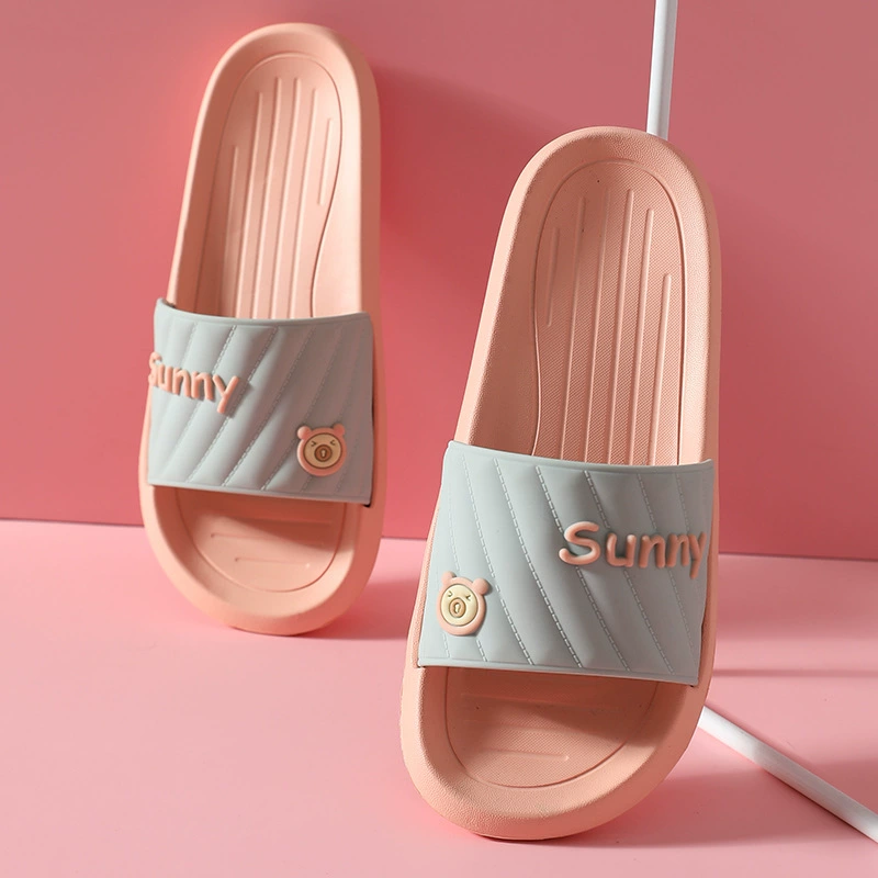 Женские летние тапочки, домашние Нескользящие домашние тапочки с мягким дном, милые Мультяшные парные тапочки, летние уличные мужские