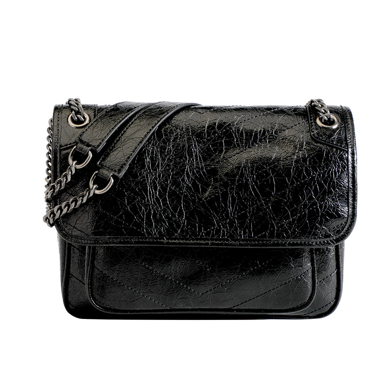 2026 New Oil Wax Cowhide Leather Messenger Bag For Women Genuine Leather Hobo Bag Retro Chain Large Capacity Shoulder Crossbody Bag - Thumbnail 5