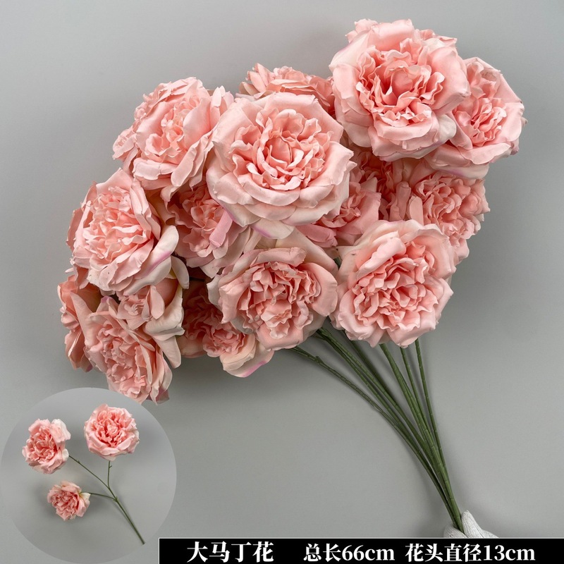 婚庆粉色系花材单只玫瑰牡丹假花结婚现场婚礼布置装饰花|undefined