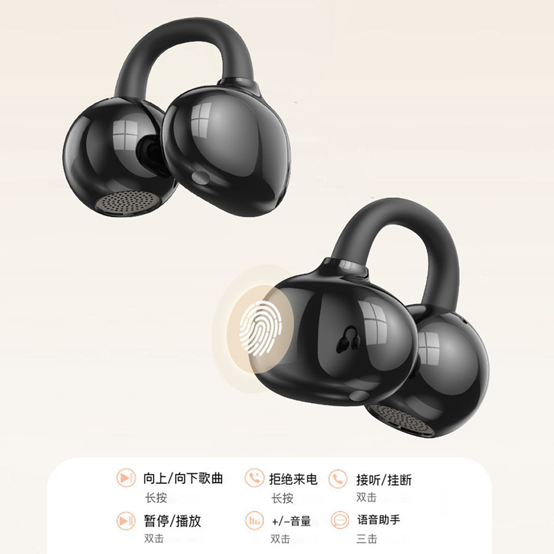 Geku Y53 新型クリップ式Bluetoothイヤホン オープンイヤー型ワイヤレス人気スポーツイヤホン 長時間バッテリー|undefined