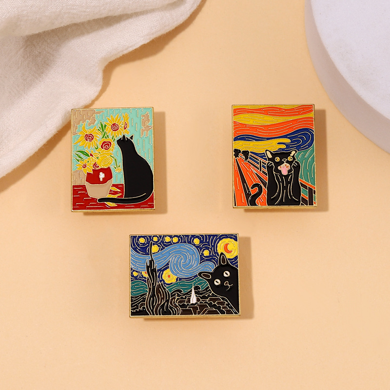 12g Weight Brooches Classification Daily, Street Occasion Alloy Material Animal, Oil Painting Pattern Unisex Gender Stoving Varnish Design Cute Style Cute Pin Animal Oil Painting Alloy Stoving Varnish Unisex Brooches 2