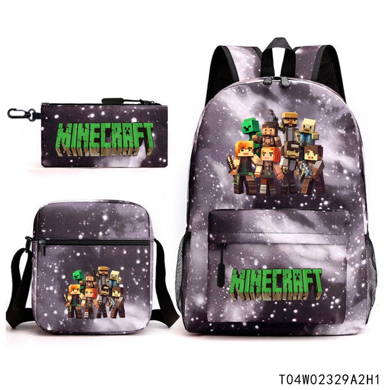 Minecraft マインクラフト 小中学生 ランドセル 子供用リュック バックパック ショルダーバッグ ペンシルバッグ 3点セット|undefined
