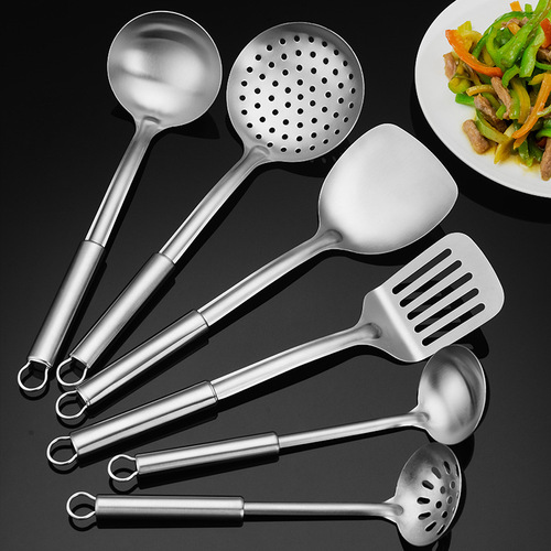 304 stainless steel kitchen tools set including spatula, ladle, soup scoop, wholesale stir-frying spatula, cooking utensils, kitchenware set