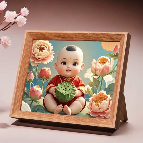 Rensei Takako-Baby Boy 1-(Wooden Frame) Walnut Color