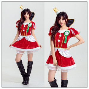 Wholesale Christmas Costume role play Christmas queen dress bar dance party stage costume