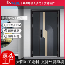 定制兰仕莱克子母入户门原生铝门民宿自建房对开防盗子母门庭院门