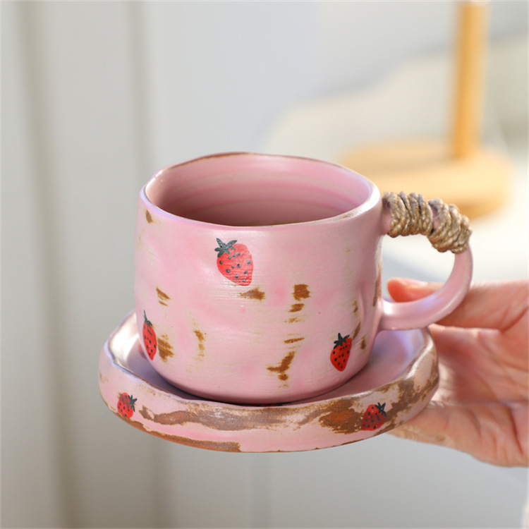 Ceramic Cup And Saucer Set Minimalist Creative Tea Coffee Mugs_voghion.com