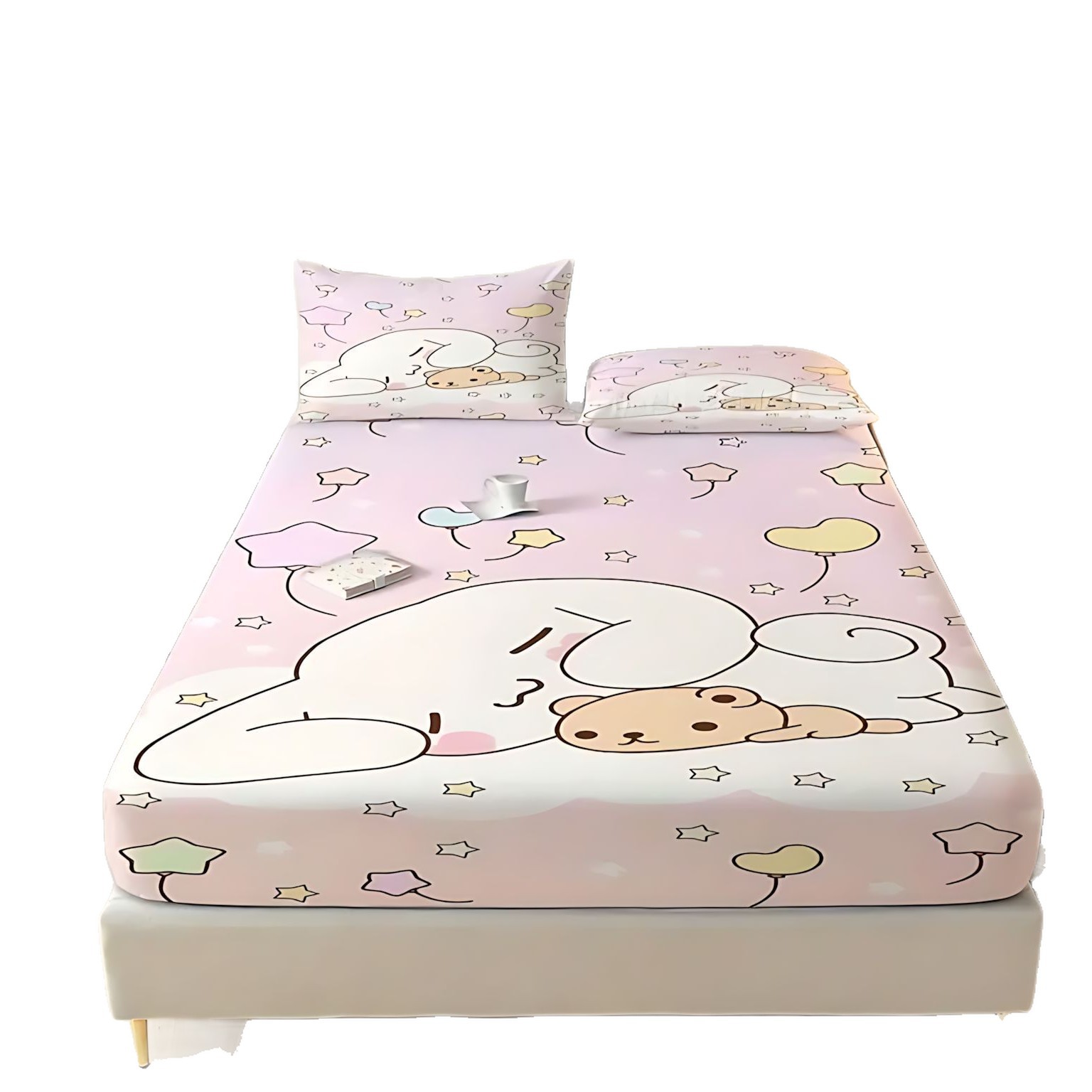 TEMU / JIT Cute Sanrio Jade Gui Dog 3D impresión digital cama Kashi almohada cubierta de ropa de cama