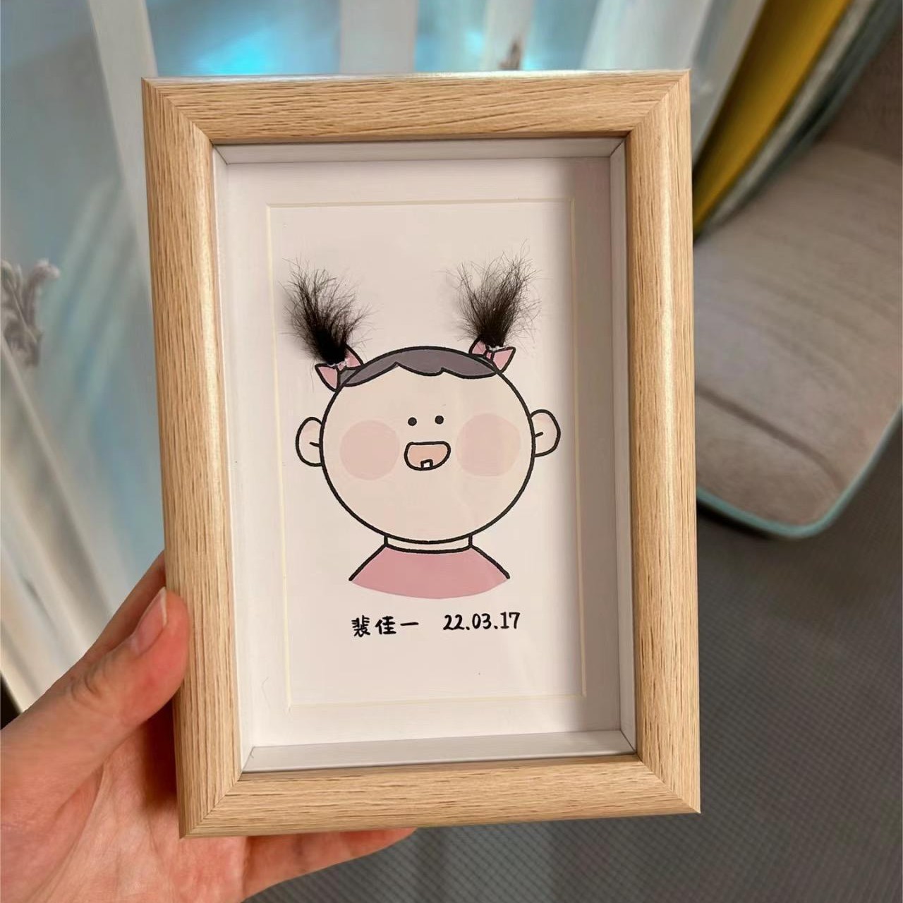 baby fetal hair photo frame newborn baby fetal hair collection and preservation souvenir self-made diy creative storage table