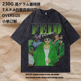欧码跨境像短袖宽松潮牌恤美式嘻哈人潮男女230g印花复古tT恤