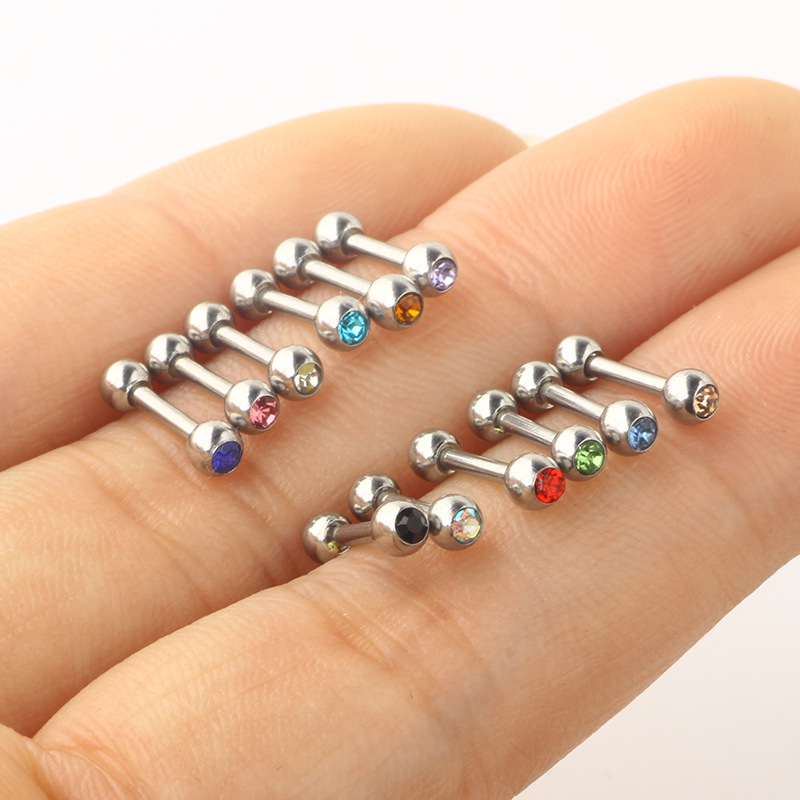 Pointed titanium steel lip stud product view