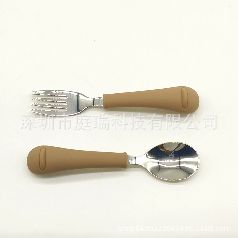 Cuenco de silicona pato suplemento alimenticio Tazón traje 316 tenedor cuchara lindo pollo lechón tazón de bebé resistente a la caída Tazón de cuchara traje