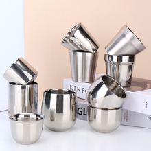 304不锈钢小水杯幼儿园儿童杯子双层防烫杯功夫茶杯小茶杯马克杯