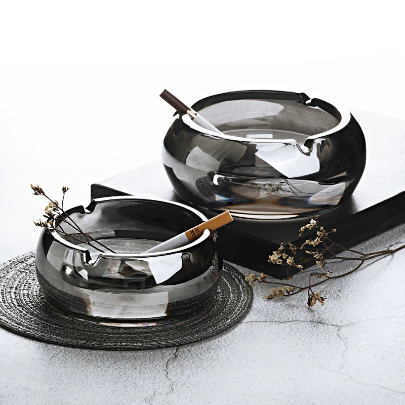 Хрустальная стеклянная пепельница Домашняя гостиная Пепельница Сигара Диск Личность Тенденция Офис Пепельница