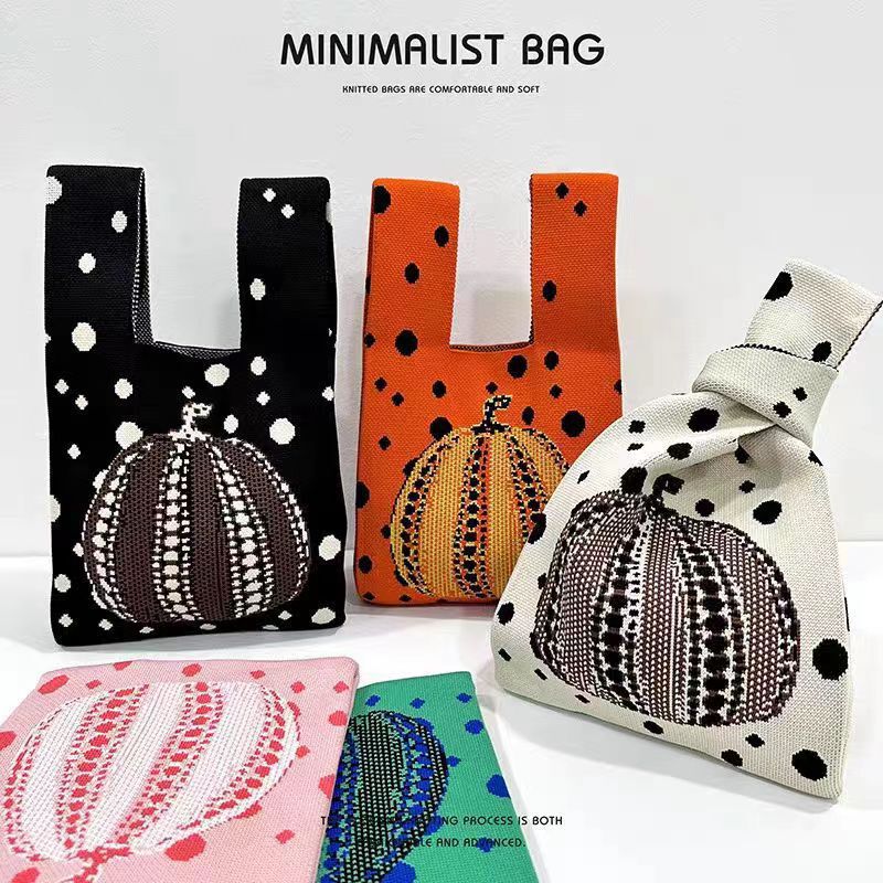 Weight Thickened Shoulder Handbag Halloween Pumpkin Accompanying Gift Large Capacity Commuter Niche Tote Bag for Women