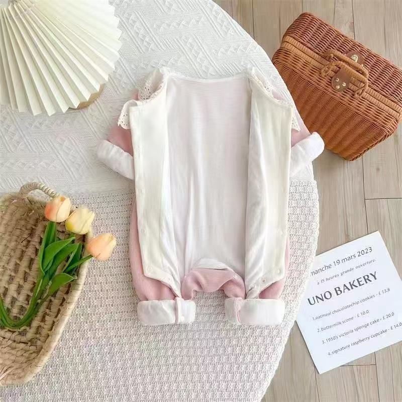婴儿衣服新生宝宝公主连体衣爬服长袖花朵满月哈衣百天周岁外出|undefined
