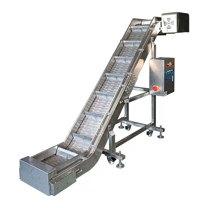 不锈钢链板提升机上料机 流水线 爬坡啤酒食品传送机链板输送机