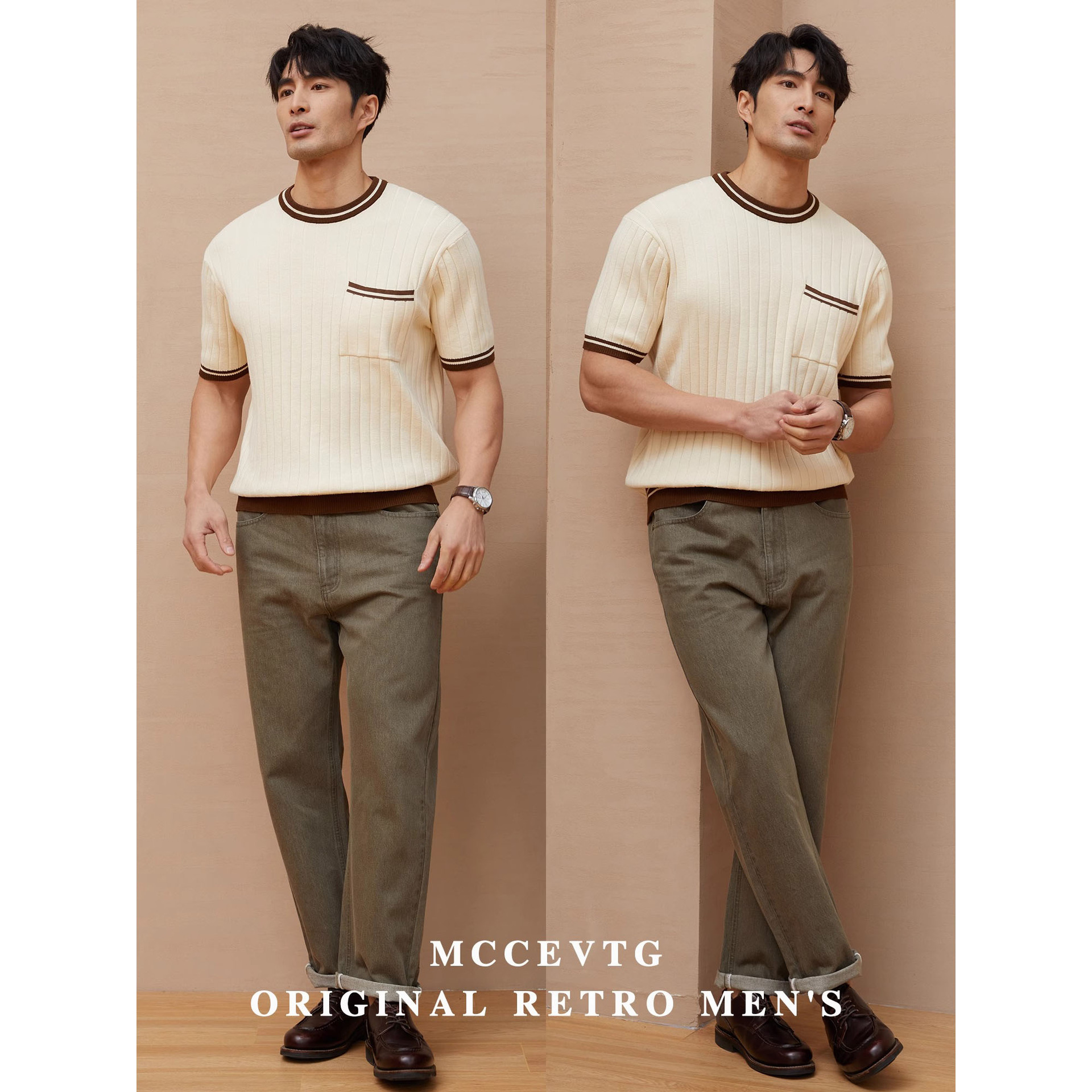 Verano nueva camiseta de manga corta para hombres bolsillo de color delgado comercio exterior al por mayor transfronterizo T-shirt