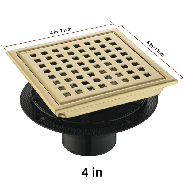 110*110mm(4 inch) lattice floor drain with flange gold