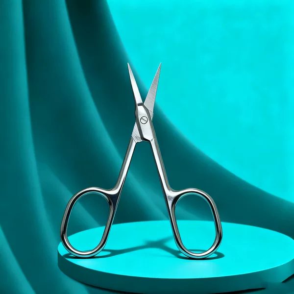In-Stock Stainless Steel Curved Russian-Style Cuticle Scissors for Nail Art, Pre-Treatment Cuticle Trimming, Eyebrow Trimming, Pointed Scissors
