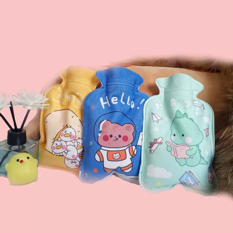 冬季热销加厚植绒宝宝绒注水热水袋大人小孩冬季必备暖手暖身水袋