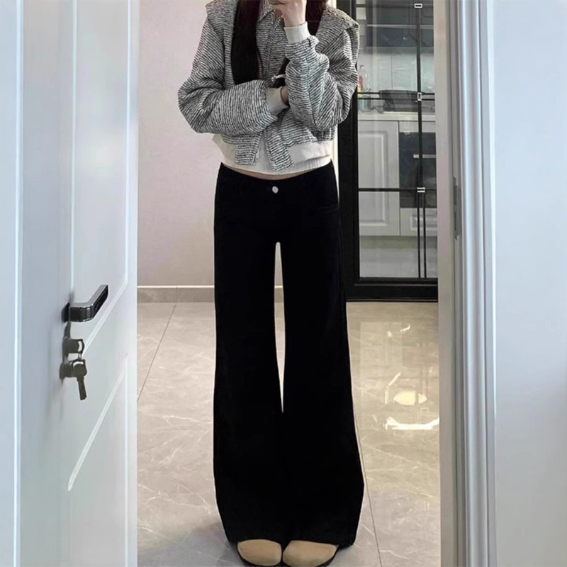 Black Slair Jeans Women's Autumn and Winter plus size chubby girl Stretch Slimming Pear-shaped Wide-leg Horseshoe Pants for Women Black Slair Jeans Women's Autumn and Winter plus size chubby girl Stretch Slimming Pear-shaped Wide-leg Horseshoe Pants for Women