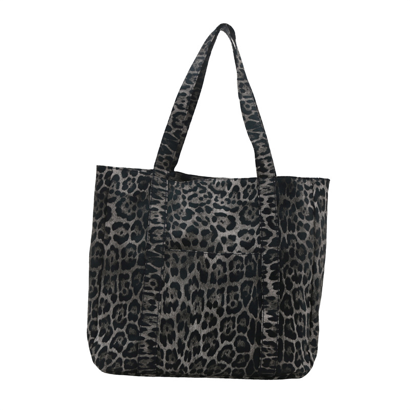 Gran capacidad simple relajado bolso de mano 2024 nuevo estilo de moda moda de invierno bolso de hombro leopardo