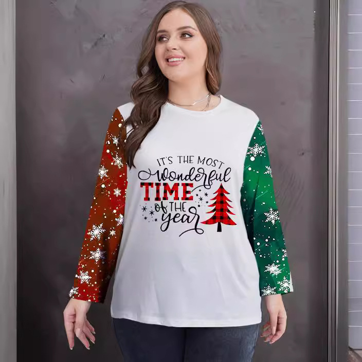 2024 Summer cross-border T-shirt European and American hip hop series digital 3D printing women's street long-sleeved sports T-shirt top