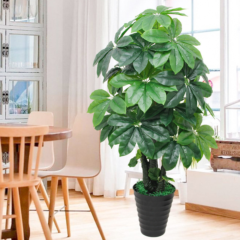 Plastic Potted Large Living Room Fake Tree Flower Decoration Indoor Tree Artificial Plant Green Money Tree Artificial Fake Green Plant