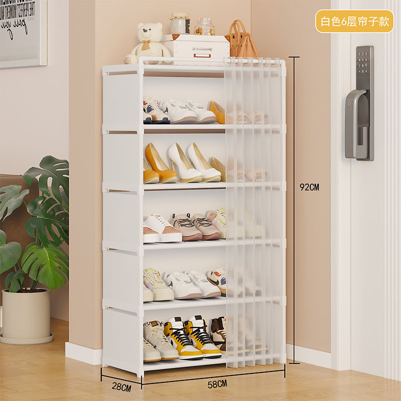Estantes de zapatos simples de almacenamiento de puerta doméstica hermoso interior a prueba de polvo multicapa de gran capacidad gabinete de zapatos comercio exterior explosión al por mayor image 13