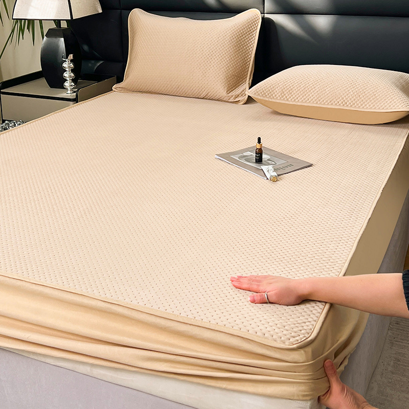 2025 nuevo estilo de clase A soya acolchado con sábana de algodón colchón individual funda protectora Simmons sábana de seda de hielo de verano 3