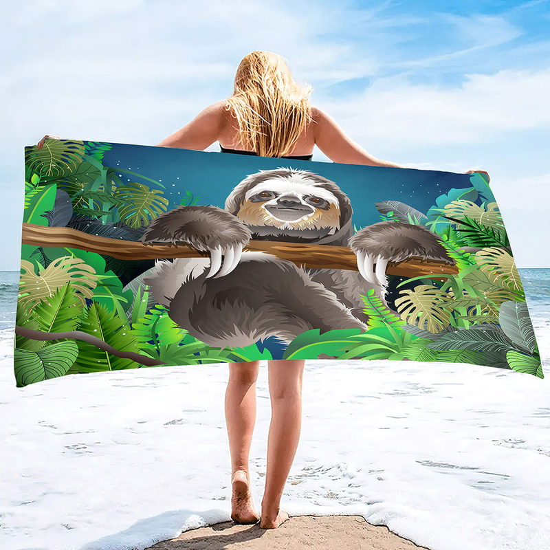 Cross Border Hot Sale Cartoon Sloth Summer Beach Towel Microfiber Seaside Bath Towel Swimming Fitness Towel Dropshipping Cross Border Hot Sale Cartoon Sloth Summer Beach Towel Microfiber Seaside Bath Towel Swimming Fitness Towel Dropshipping