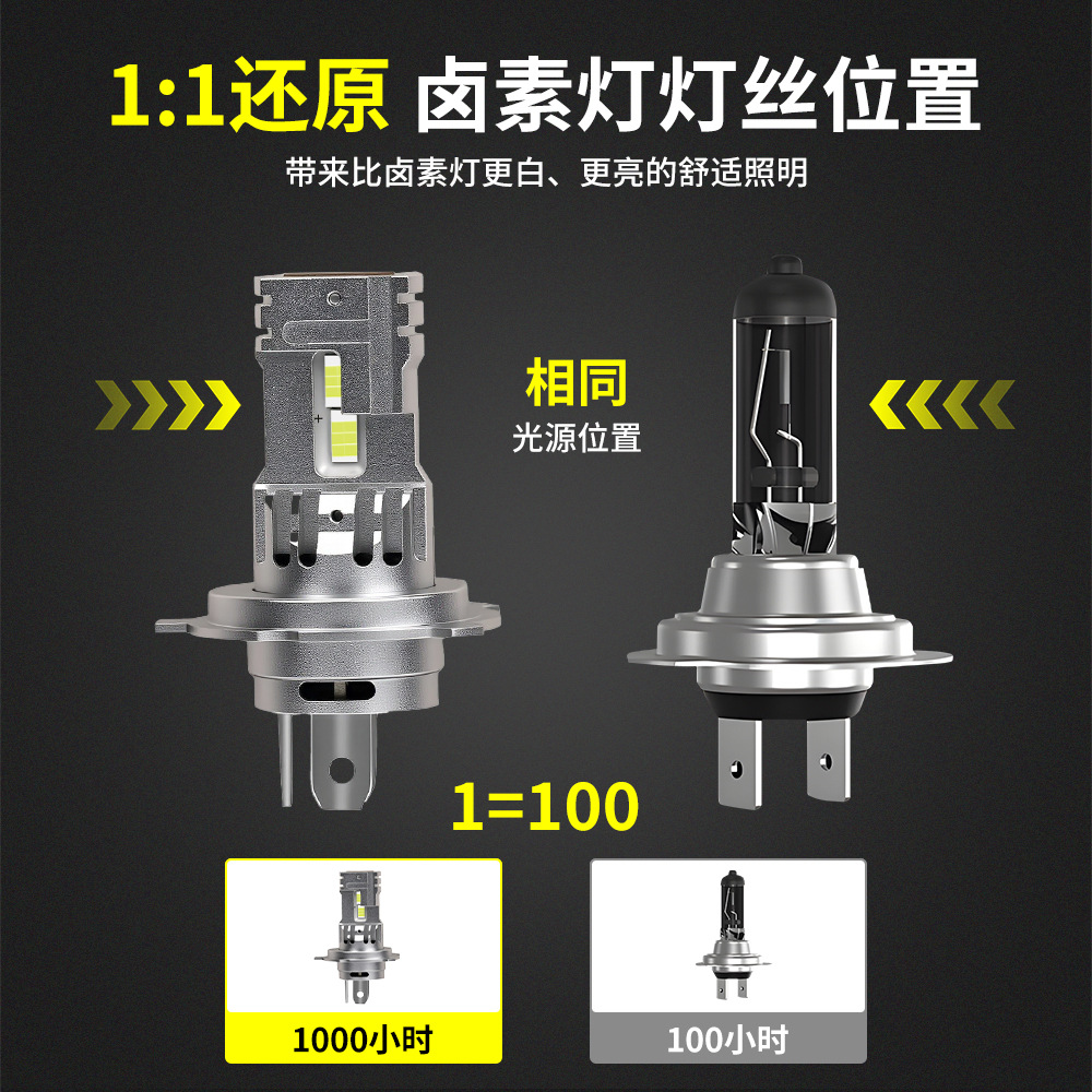 Shangxian lámpara de automóvil H4 lámpara de automóvil directa de alta potencia H7 lejos y cerca de la luz delantera de alto brillo integral