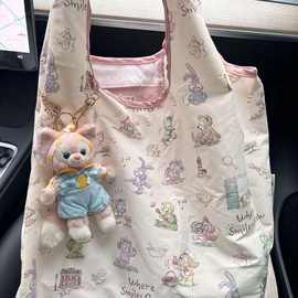 日系可爱动物图案单肩腋下包甜美大容量百搭托特包环保购物帆A23