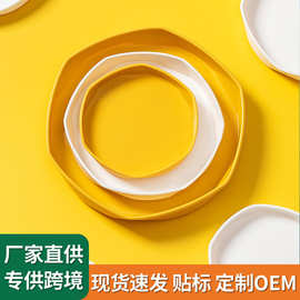 北欧简约加厚塑料树脂盆垫底托底盘圆形接水盘花托骨盘多肉调色盘