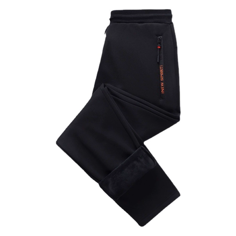 Осенне-зимние мужские брюки, модные мужские свободные повседневные Прямые брюки, утолщенные спортивные штаны с завязкой на щиколотке на флисовой подкладке, спортивные штаны, мужские