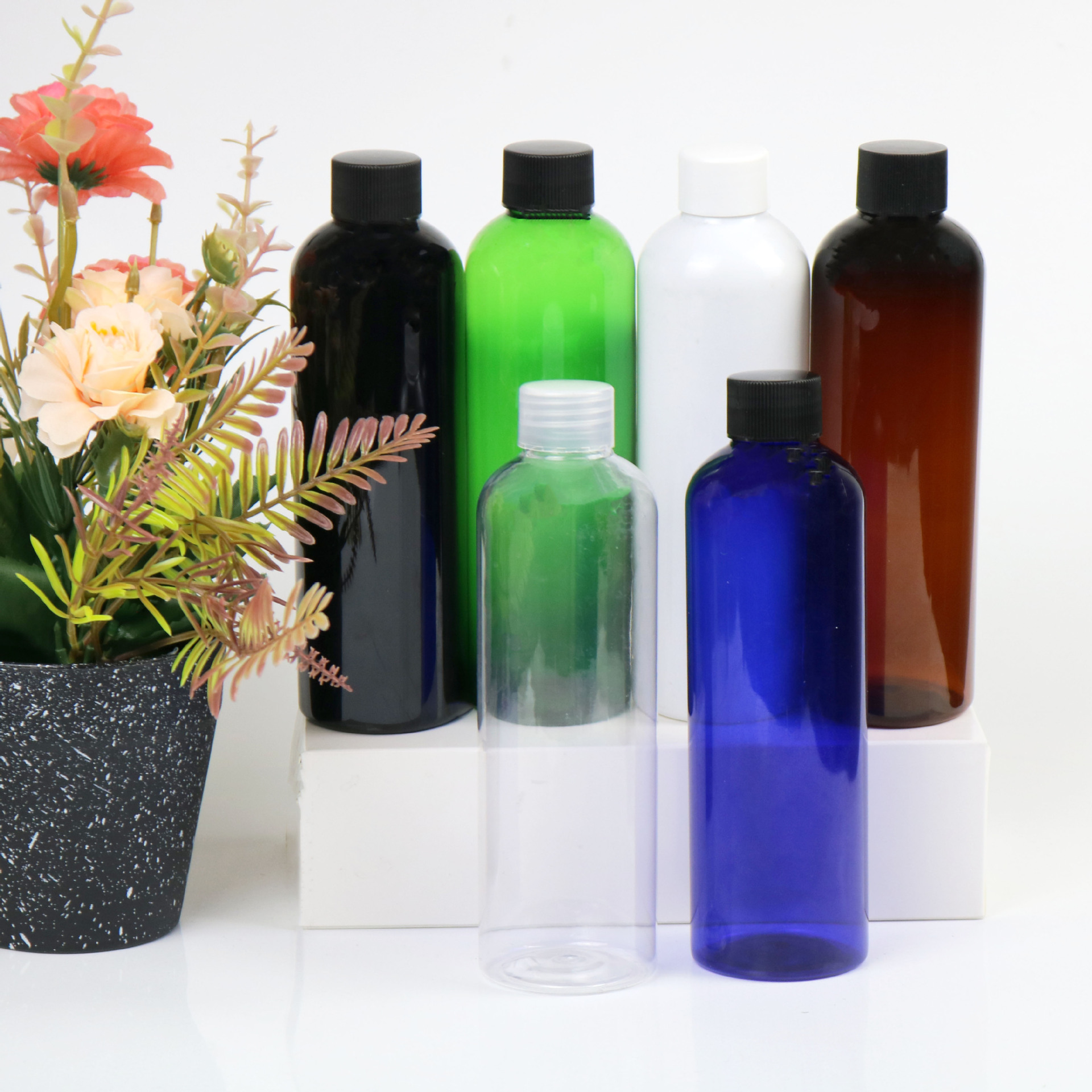 250ml圆肩瓶+全塑旋盖爽肤水瓶