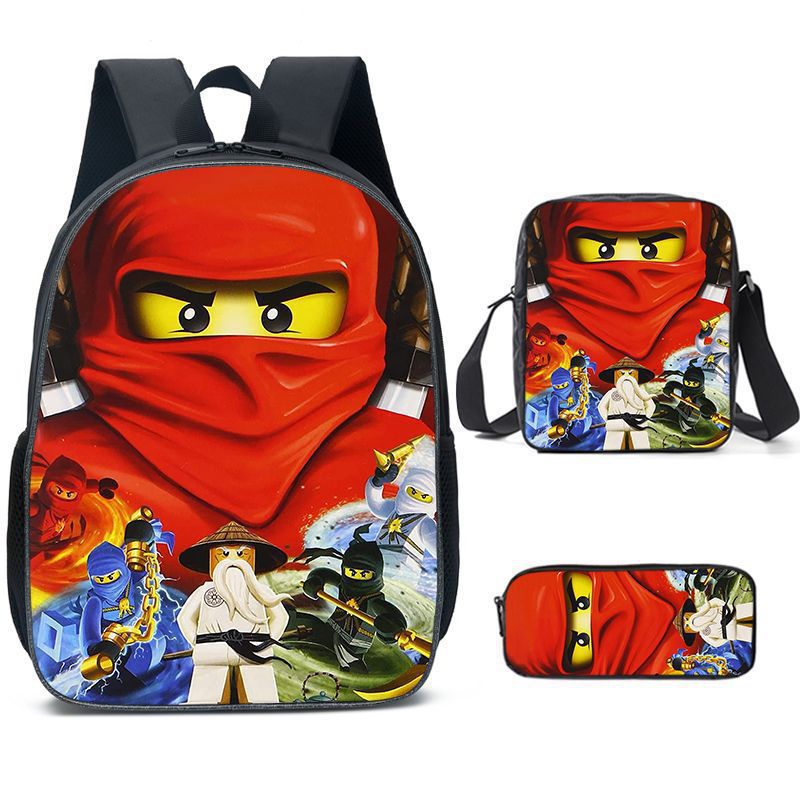 Cross-border Hot Selling Phantom Ninja Backpack Ninjago Student Schoolbag Cartoon Anime Backpack Satchel Pencil Bag