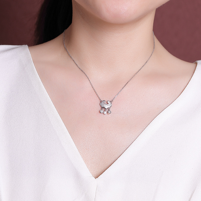 Bộ trang sức mặt dây chuyền bạc S925 cao cấp, khóa Như Ý sáng bóng — Mẫu bạc